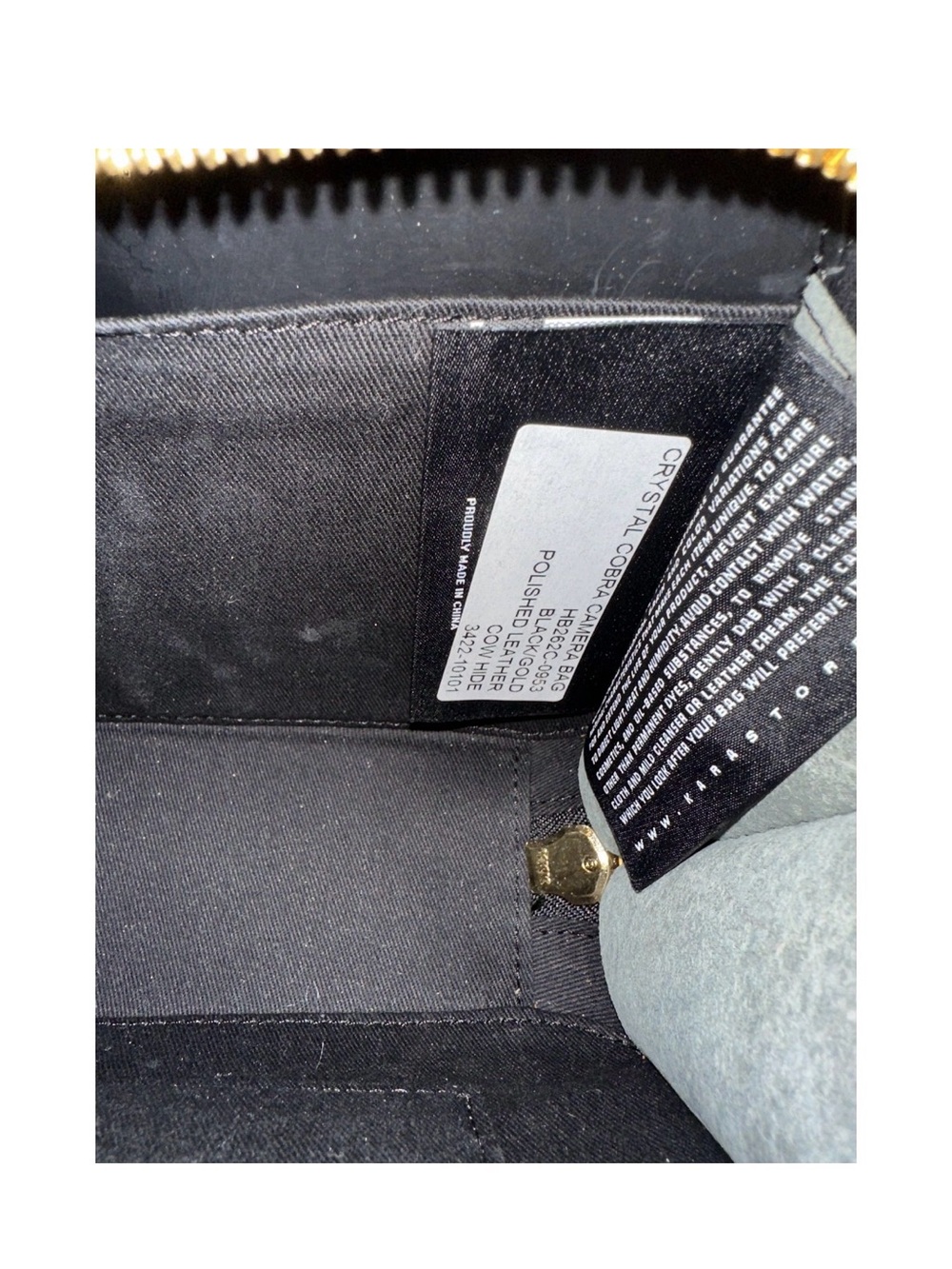 Black Crossbody Camera Bag with Decorative Gold Rope Strap - Picture 2 of 8